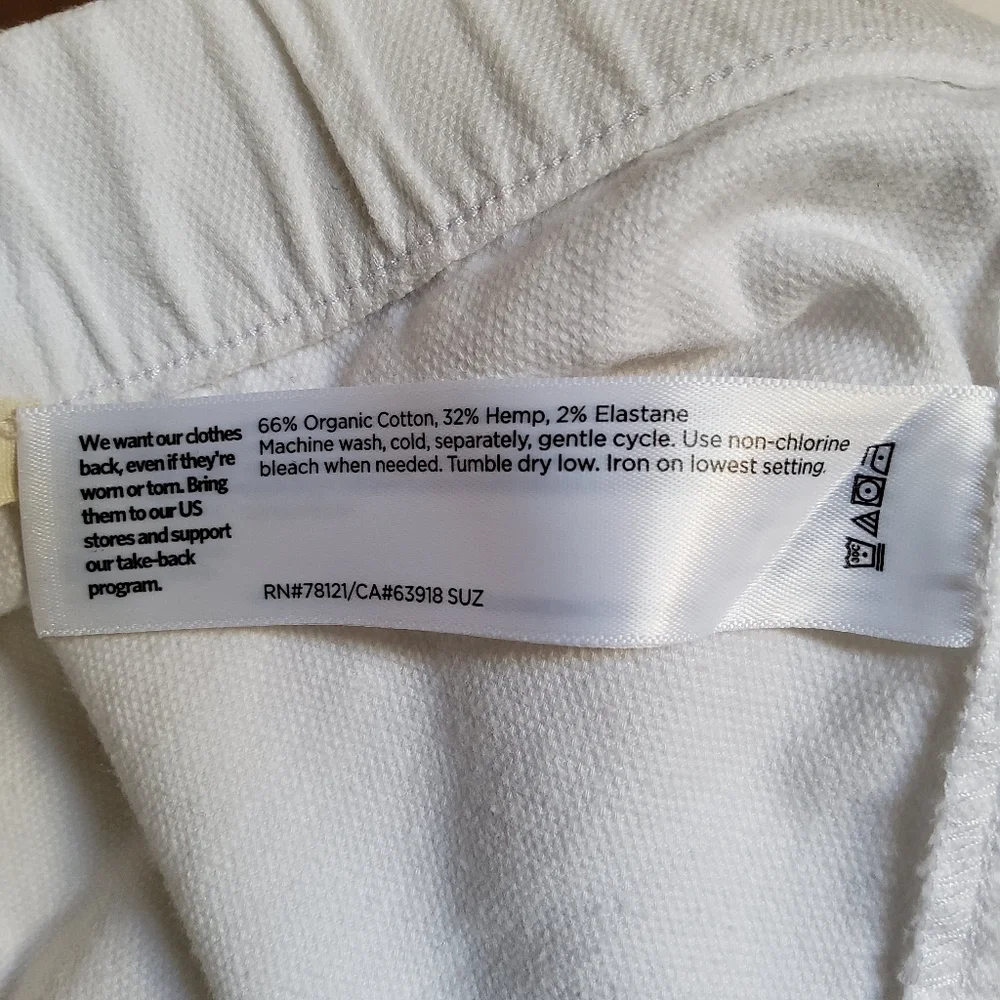 Eileen Fisher White Organic Cotton Hemp Crop Pants Cargo Size S EUC - Picture 11 of 11